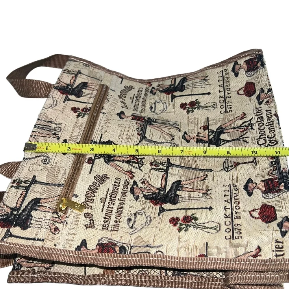 4/$40 Signature Lady Canvas Printed Tapestry Beige Shopping Tote‎ Bag